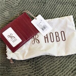 HOBO Burgundy/brown Card Case with ID Window